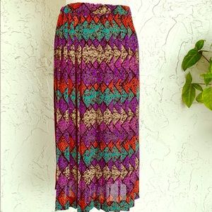 Breezy VINTAGE Pleated Stained Glass Panes Skirt